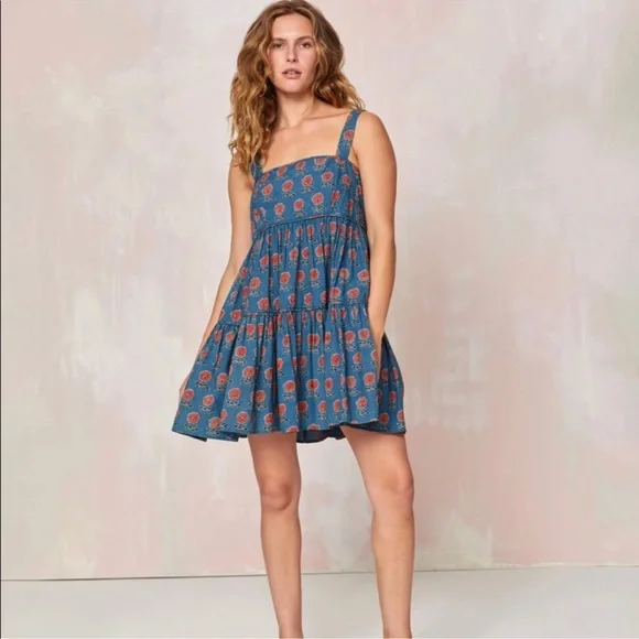 Christy Dawn Dress The Ollie Indigo Sunflower - Picture 2 of 8